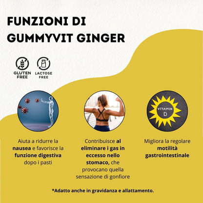 Gummyvit Ginger - per digestione e gas in eccesso
