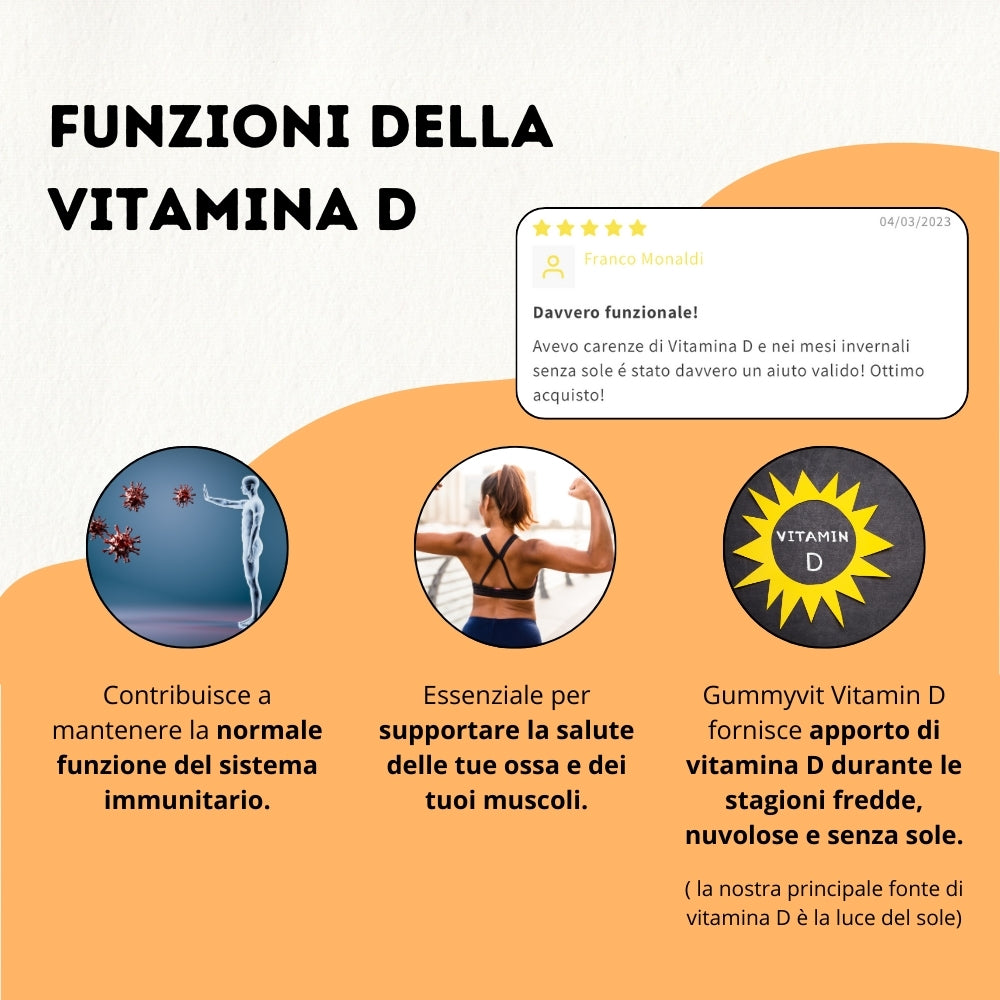 Gummyvit Vitamin D - per apporto di vitamina D e migliorare la salute di ossa e muscoli